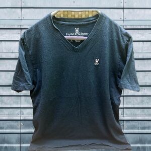 Psycho Bunny Men's Blue Navy  V-Neck T-Shirt size 6